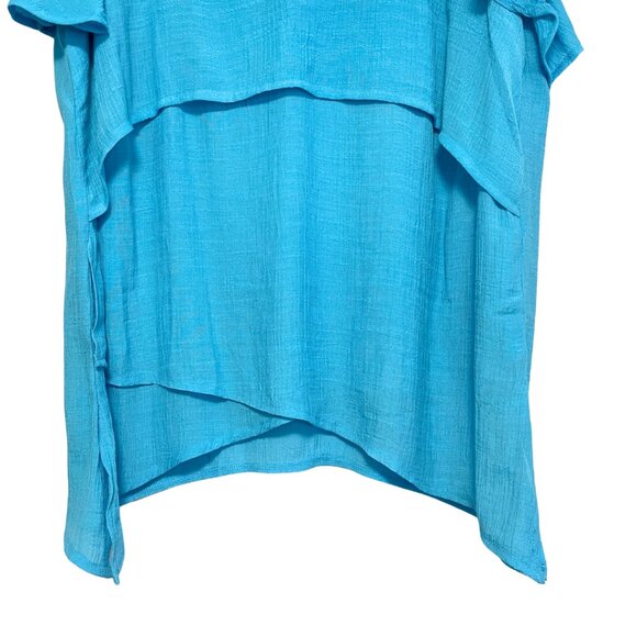 Avenue Mylah Tunic Top NWT Womens Size 16 Azure Blue Coastal Tiered Light Artsy - Picture 3 of 9
